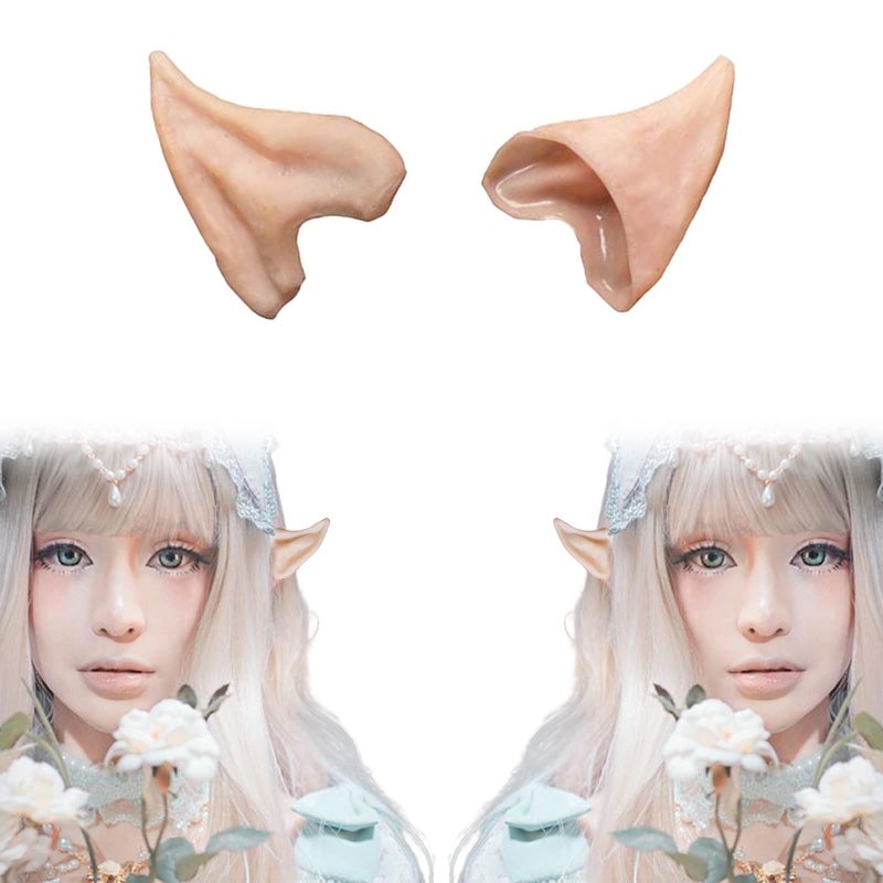 هوميا أزياء الهالوين التنكرية من HOMEYA Elf Ears، أطراف أذن صناعية مدببة، هدية عيد الميلاد التنكرية للنساء والأطفال والمراهقين والرجال (زوج واحد) - Image 1
